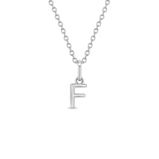 Girls' Tiny Initial Letter Sterling Silver Necklace - In Season Jewelry image {23}