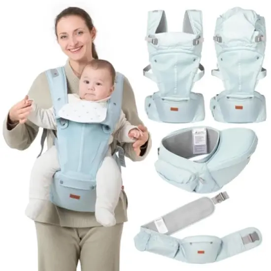 BabbleRoo Grow Carrier &ndash; 6-in-1 Baby Carrier with Hip Seat, Ergonomic & Adjustable Toddler Carrier, Newborn to Toddler, with Lumbar Support & Sunshade image {14}