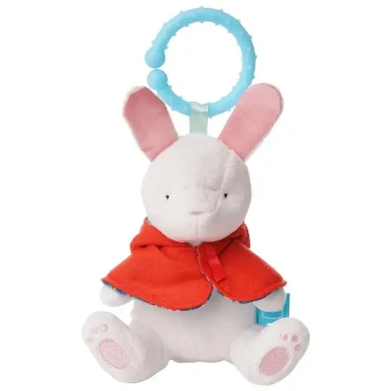 Manhattan Toy Fairytale Rabbit Plush Baby Travel Toy with Chime, Crinkle Ears and Teether Clip-on Attachment image {5}