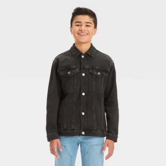 Boys' Denim Trucker Jacket - art class&trade; Black image {2}