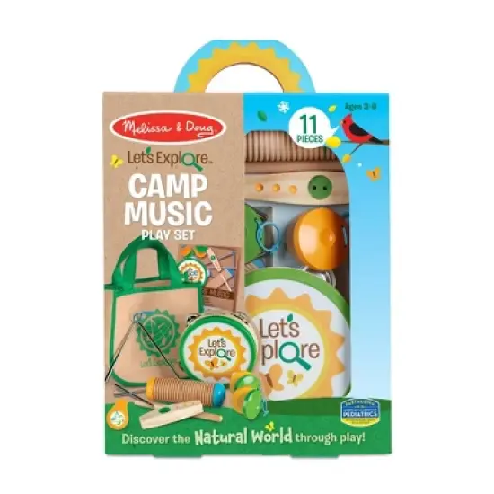 Melissa & Doug Let's Explore Camp Music Wooden and Metal Instruments Play Set - 10pc image {4}