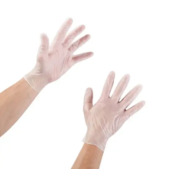 McKesson Confiderm Disposable Vinyl Exam Glove Standard Cuff Length SMALL image {3}
