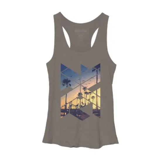 Women's Design By Humans Vintage Palm Beach Geometric By Magnussons Racerback Tank Top image {5}