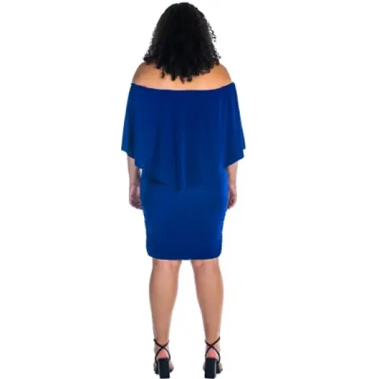 Womens Plus Size Convertible Bodycon Mini Dress Ruffled Sleeve image {2}
