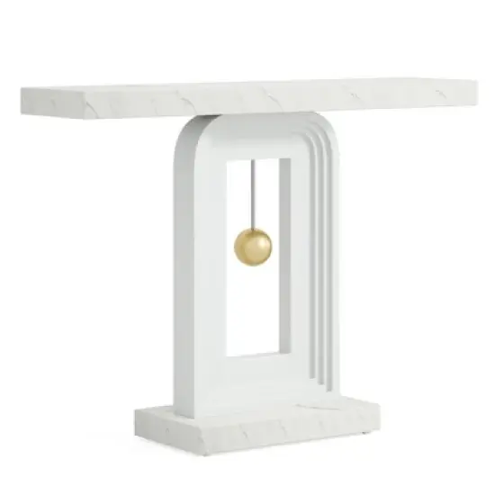 Tribesigns Modern 40 Inches Narrow Console Table with Pendulum Shape Base image {8}