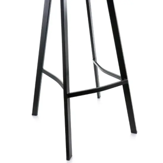 Elama Faux Leather Bar Stool in Gray with Black Legs image {7}