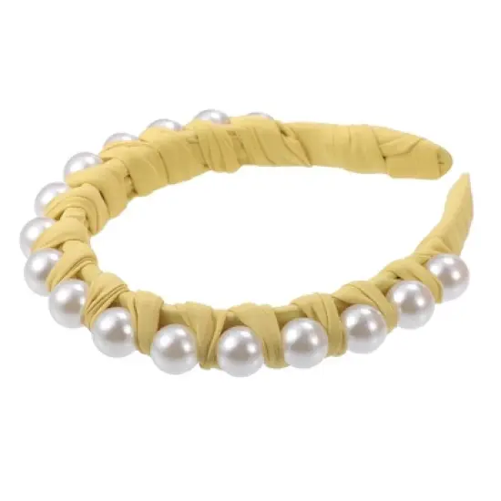 Unique Bargains Women's Fashion Faux Pearl Braided Tape Headband Hairband 0.79 Inch Wide 1 Pc image {6}