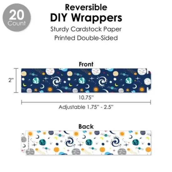 Big Dot of Happiness Blast Off to Outer Space - Rocket Ship Baby Shower or Birthday Party Favors and Cupcake Kit - Fabulous Favor Party Pack - 100 Pc image {2}