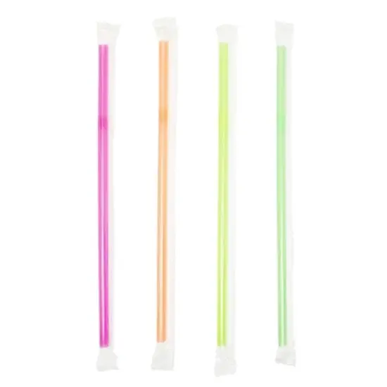 Stockroom Plus 500 Pieces Individually Wrapped Flexible Drinking Straws (7.75 In, Neon) image {5}