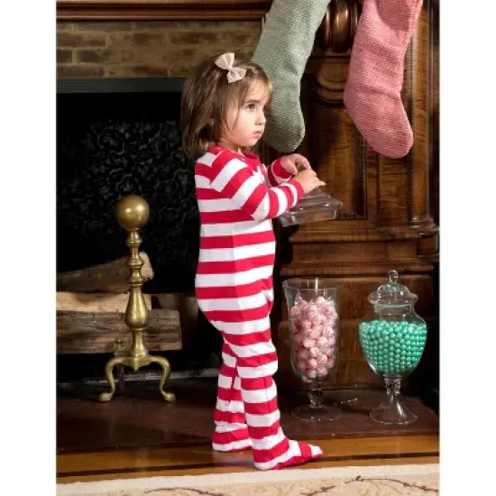 Leveret Matching Family Pajamas Red and White Striped image {2}