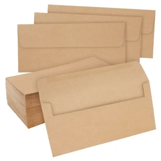 Juvale 100-Pack #10 Business Envelopes with Gummed Seal for Invitations, Mailing Letters, Notes, and Photos image {10}
