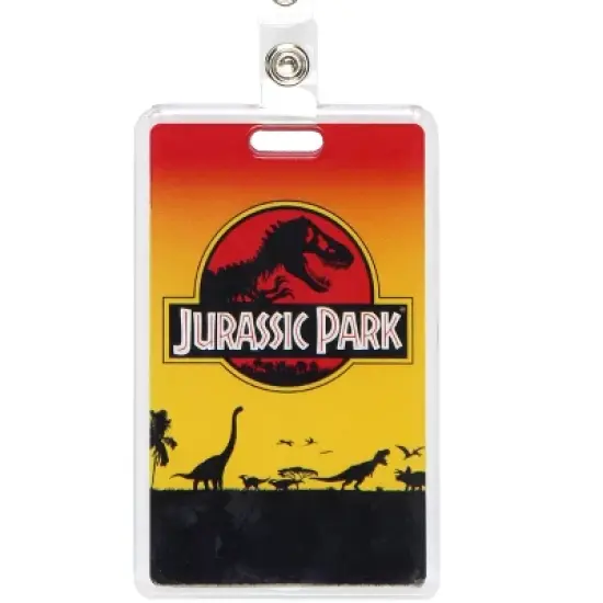 Jurassic Park Rubber Dino Design Badge Reel ID Badge Holder Retractable Lanyard image {1}