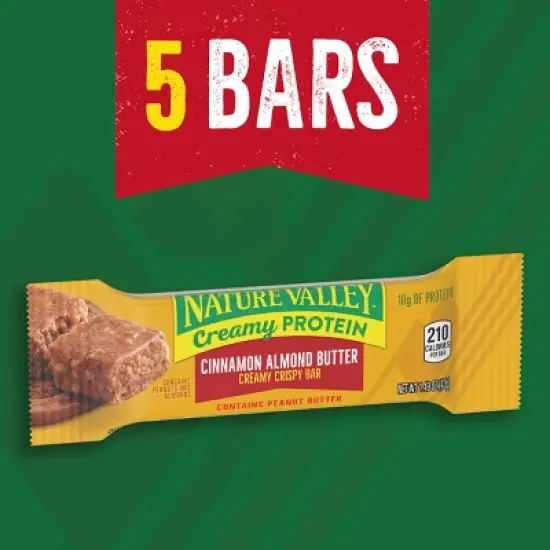 Nature Valley Creamy Protein Cinnamon Almond Butter Bars - 5ct image {7}
