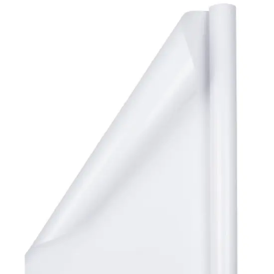 JAM PAPER Bright White Glossy Gift Wrapping Paper Roll - 2 packs of 25 Sq. Ft.: Thick Solid White for All Occasions image {2}