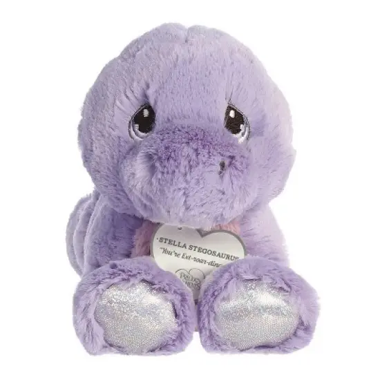 Aurora Small Stella Stegosaurus Precious Moments Inspirational Stuffed Animal Purple 8.5" image {2}