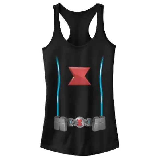Junior's Marvel Black Widow Costume Racerback Tank Top image {3}