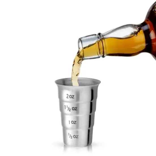 Innovine Stepped Jigger, Durable Satin Metal Finish Drink Measuring Tool, Perfect for Margarita, Whiskey Sour, Martini, Cocktail Accessories, Set of 1 image {3}