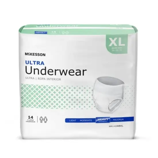 McKesson Ultra Incontinence Underwear, Heavy Absorbency, Unisex, XL, 14 Count image {4}