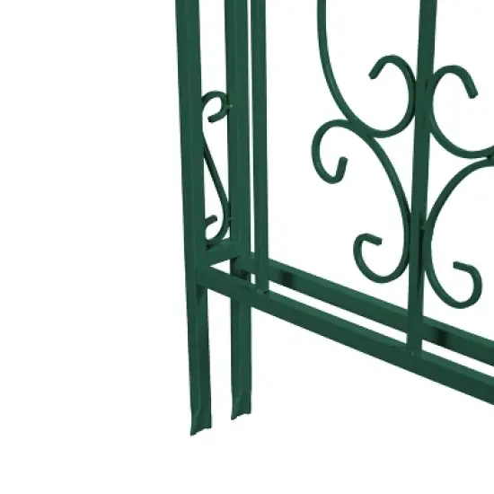 Evergreen Montebello Iron Garden Arbor, Forest Green- 53 x 84 x 23 Inches Fade and Weather Resistant Outdoor Decor image {7}