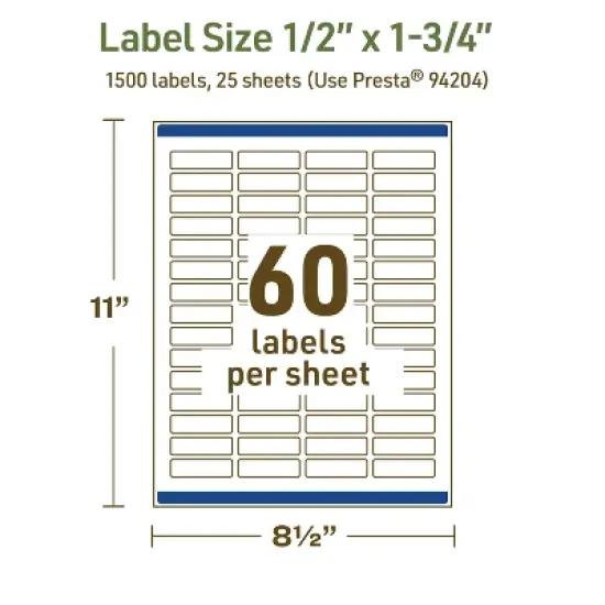 Avery Dissolvable Labels, 0.5" x 1.75" Rectangle image {6}
