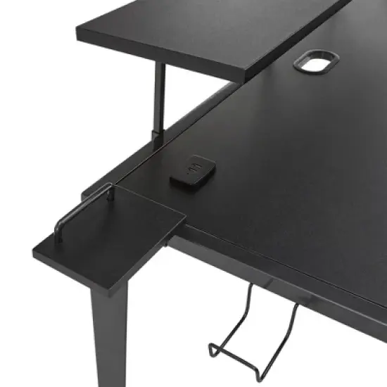 Juneau Metal Computer Desk with USB Charging Port and Adjustable Shelf Gray - Inspire Q image {7}