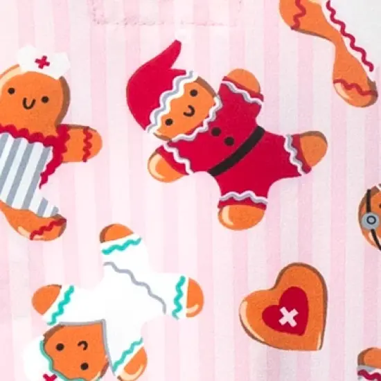 Zoe and Chloe Zoe+Chloe Performance Notch Neck Print Scrub Top image {2}