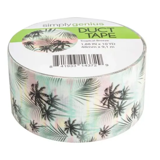 Simply Genius Single Roll Patterned Duct Tape Roll Craft Supplies For Kids & Adults Colored Duct Tape Colors, Tropical Breeze image {1}