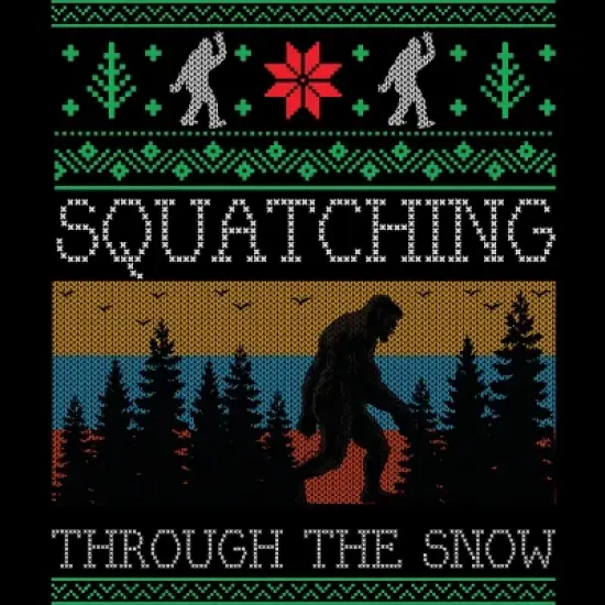 Men's Design By Humans Christmas Retro Sasquatch Vintage Bigfoot Ugly Christmas Sweater By pahari Tank Top image {1}