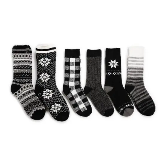 MUK LUKS Qomen's Sock 6 pair pack Microfiber Crew Returns image {2}