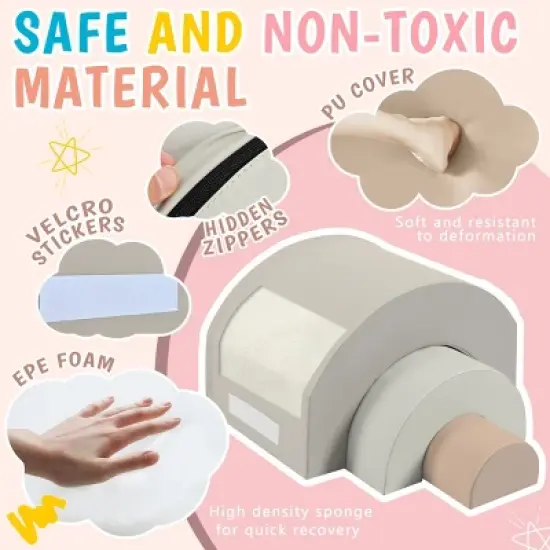 Baofuwish 5-Piece Kids Crawling and Climbing Indoor Active Play Structure image {1}