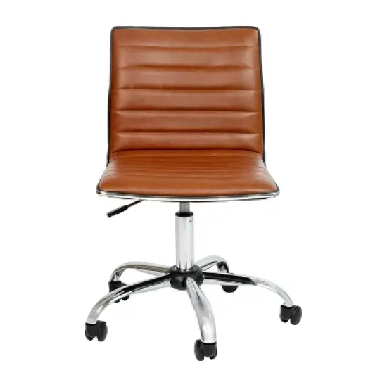 Flash Furniture Low Back Designer Armless Ribbed Swivel Task Office Chair image {9}