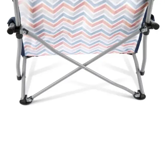 Picnic Time Tranquility Portable Beach Chair - Navy Blue/Gray image {3}