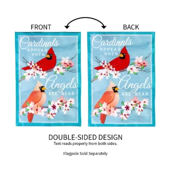 Evergreen Angels are Near Garden Linen Flag- 12.5 x 18 Inches Outdoor Decor for Homes and Gardens image {2}