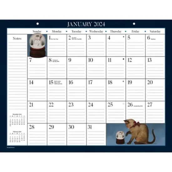 Lang 2024 Desktop Calendar 22"x17" American Cat image {1}