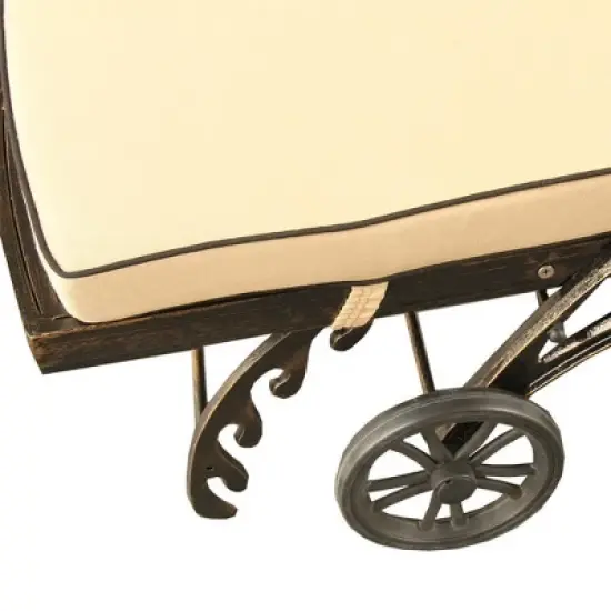 Contemporary Modern Mesh Lattice Aluminum Patio Chaise Lounge - Portable, Adjustable, Weather-Resistant - Oakland Living: Outdoor Lounger with Wheels image {3}