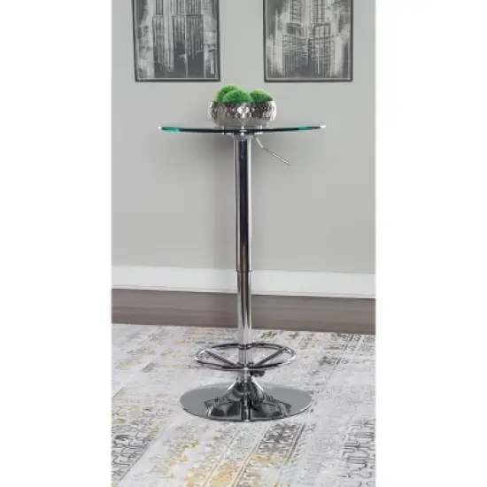 Keelan Adjustable Bar Height Pub Table Chrome - Powell Company image {4}