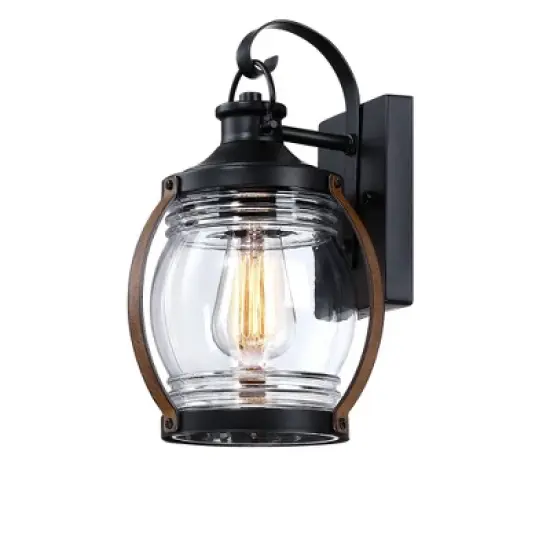 Outdoor Wall Lantern with Architectural Sconces Matte Black - Wellfor image {2}