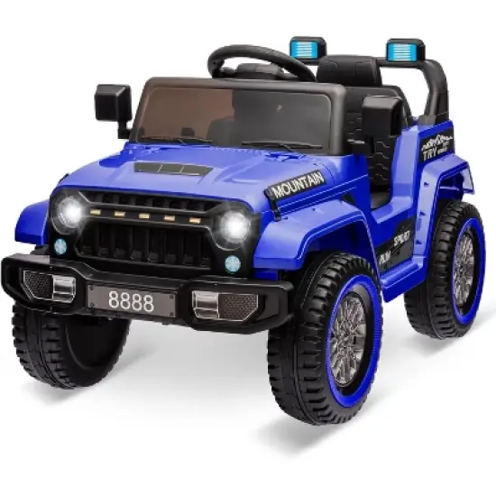 12V Kids Ride-On Truck Car, Battery-Powered Electric Vehicle with Remote Control, 3 Speeds, LED Lights, Music, MP3, USB, Bluetooth, Ages 3-6 image {7}