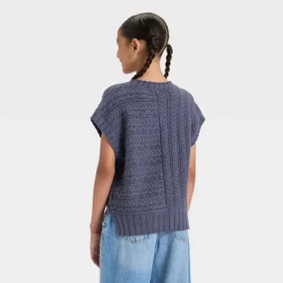 Girls' Cable Knit Pullover Sweater Vest - art class&trade; image {1}