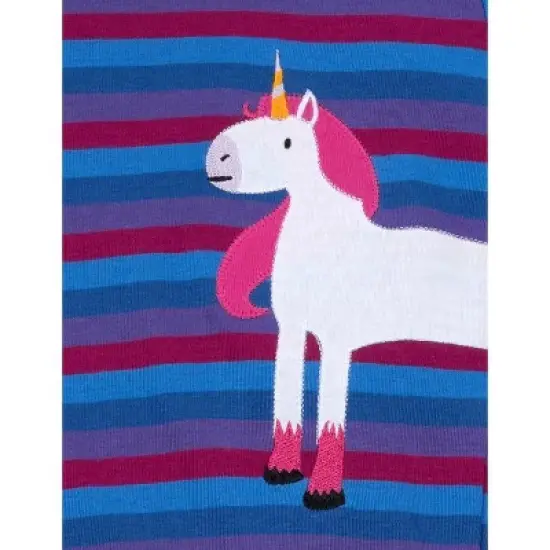 Leveret Kids Two Piece Cotton Striped Girls Pajamas image {3}