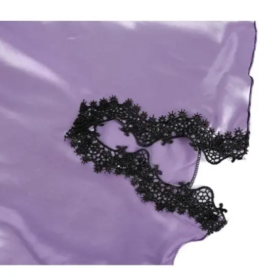 Allegra K Women Satin Lace Trim Sleepwear Nightgown Pajama Slip Dress image {3}