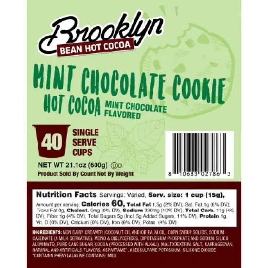 Brooklyn Bean Roastery Flavored Mint Choc Cookie Hot Cocoa pods,2.0 Keurig,40 Ct image {2}