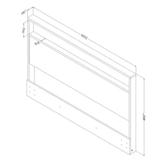 Full/Queen Gravity Headboard with Shelf Gray Maple - South Shore image {6}