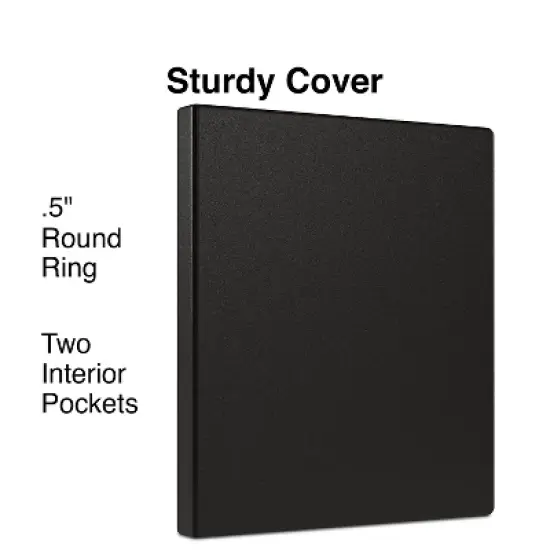 Staples Simply Light-Use .5-inch Round 3-Ring Non-View Binder Black (26851) 26851-CC image {1}
