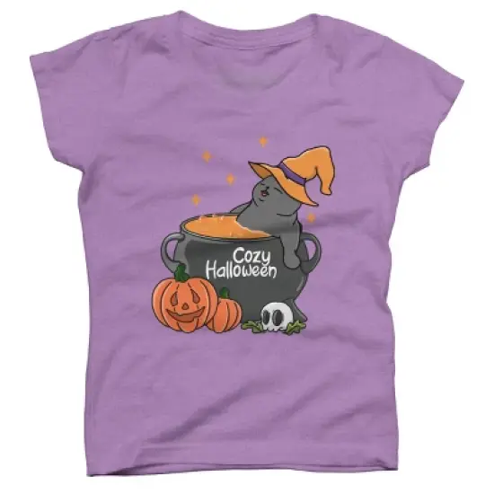 Girl's Design By Humans Cozy Halloween By kimprut T-Shirt image {8}