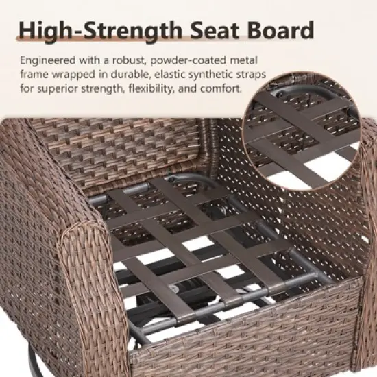 POCASSY 8 Piece 6-Inch Foam Thick Cushion Outdoor Furniture Set with Outdoor Sofa, Swivel Rocker Glider Chairs, Coffee Table, Ottomans, and End Table image {9}