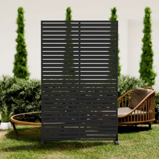 SEVOBAL Patio Decorative Screens 6 Piece Plastic Patio Screen with Venetian Flower Design for Yard, Garden, Indoor Spaces, Black, 45.47"*15.75"*72.05" image {5}