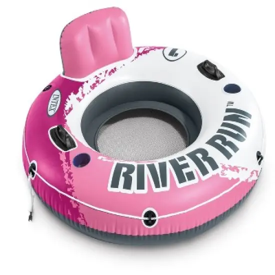 Intex Pink River Run I Sport Lounge, Inflatable Water Float, 53" Diameter image {1}