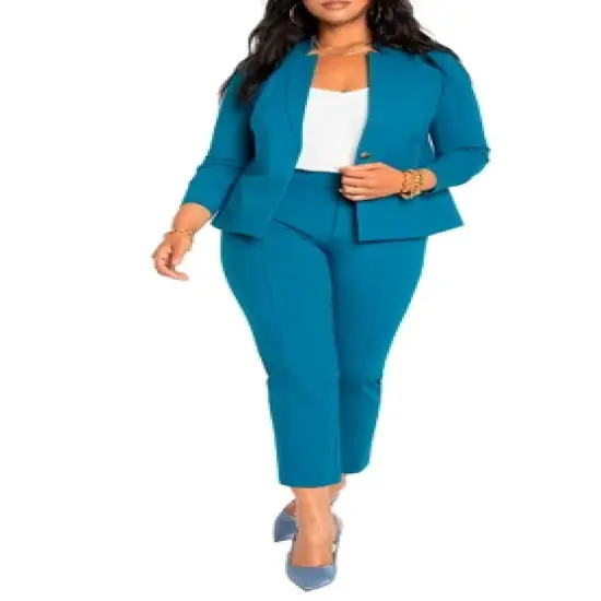 ELOQUII Women&rsquo;s Plus Size Petite The Ultimate Stretch Suit Pintuck Pant image {1}
