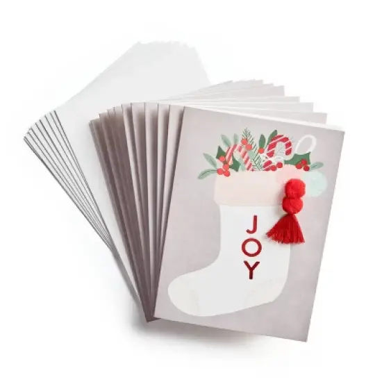 Minted 10ct 'Joy' Stocking Boxed Holiday Greeting Card Pack image {5}